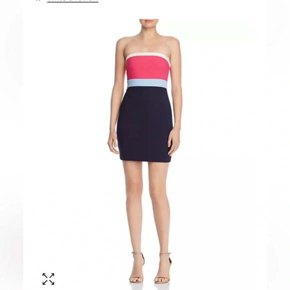 Likely Womens Marena Navy Pull On Strapless Mini Sheath Dress 2 - Picture 1 of 9